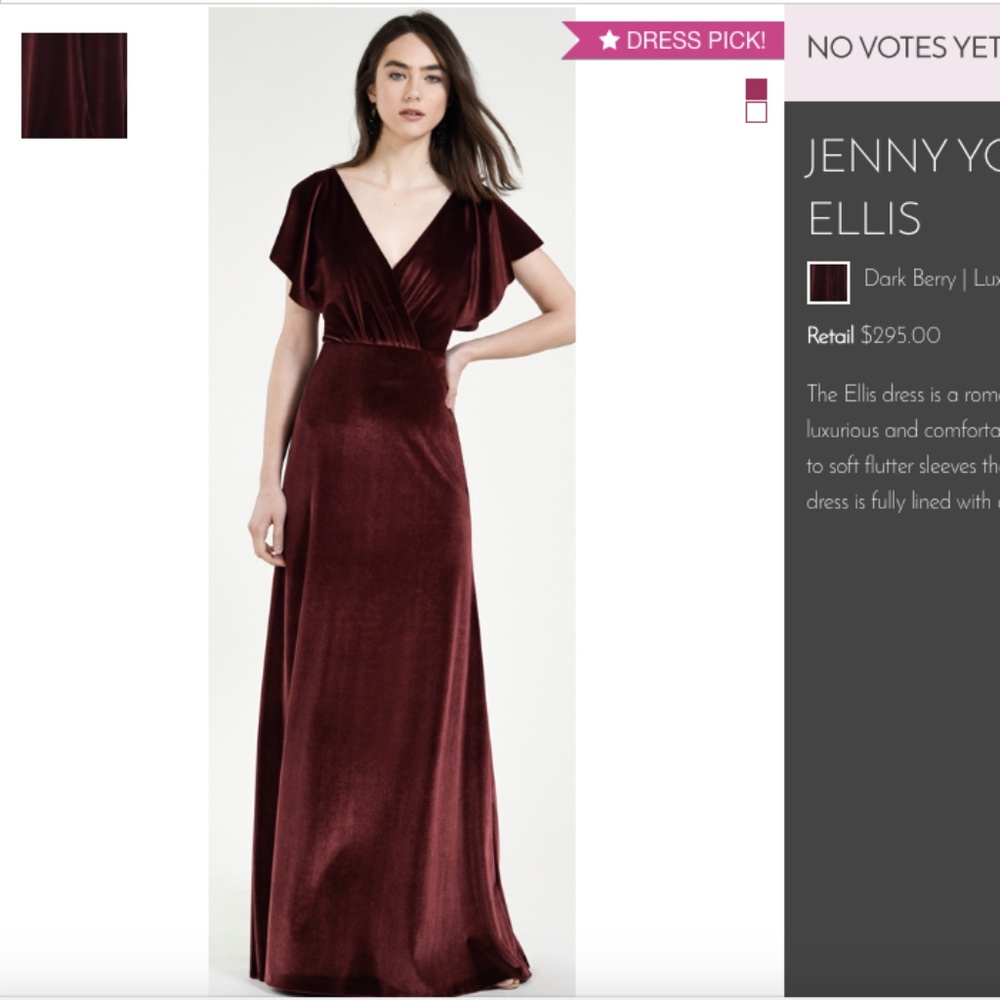 JENNY YOO Dark Berry | Luxe Stretch Velvet Dress